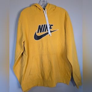 Nike Yellow Hybrid Pullover Hoodie with Swoosh Logo